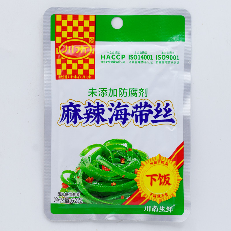 川南麻辣海带丝62g袋装泡菜下饭菜香辣零食咸菜开袋即食海带-图3