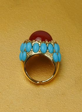 中古vintage复古民族风潮流戒指女轻奢小众设计时尚百搭手饰饰品