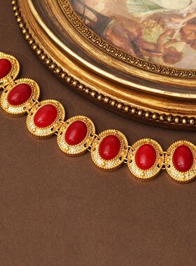 中古vintage宫廷气质手链女 复古典雅手饰精致潮流个性宴会饰品