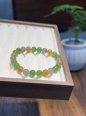 新疆直发正品和田玉多宝手链天然玉石碧玉糖玉烟紫珠子手串带证书