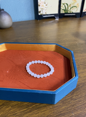 新疆直发正品和田玉羊脂白玉手串女款圆珠手链天然玉石带证书