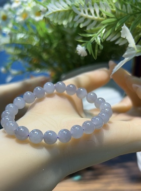 新疆直发正品和田玉烟紫手串天然玉石老坑料8mm圆珠手链带证书