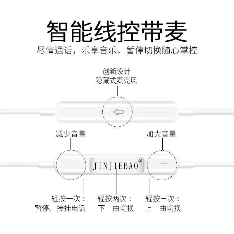 适用OPPO Reno8手机有线耳机高音质type-c扁头Pro游戏入耳塞原装