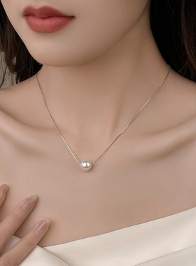 S925纯银珍珠项链路路通单颗