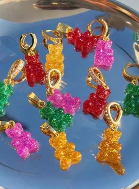 宋妍霏同款小熊吊坠项链