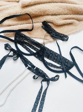 色蕾丝choker项链女颈带脖子配饰