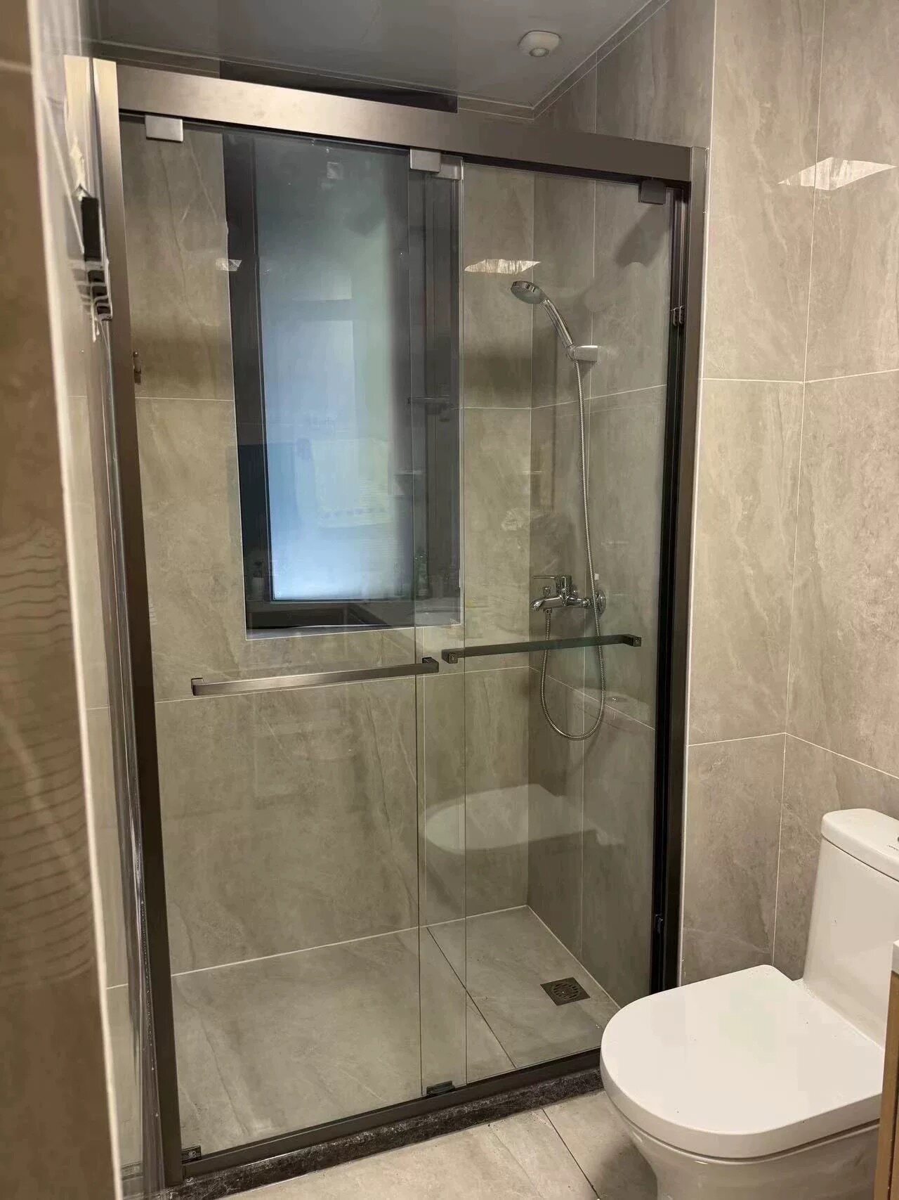 Customized one-line simple stainless steel partition sliding door
