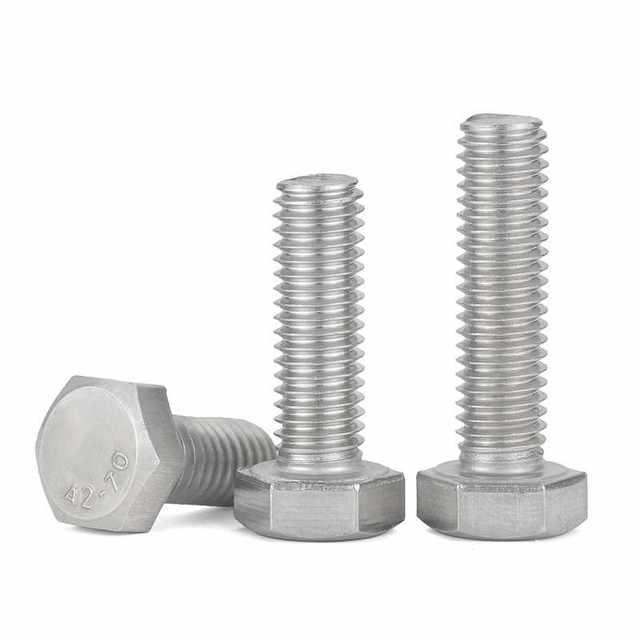 304 stainless steel outer hexagon screw lengthened half tooth full tooth bolt m3m4m5m6m8m10m12m14m16mm