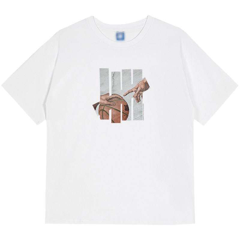 不败五道杠 HIAUTO UND 夏季圆领短袖篮球壁画印花 男女情侣款T恤,淘宝优惠券,粉丝福利购,淘宝优惠卷