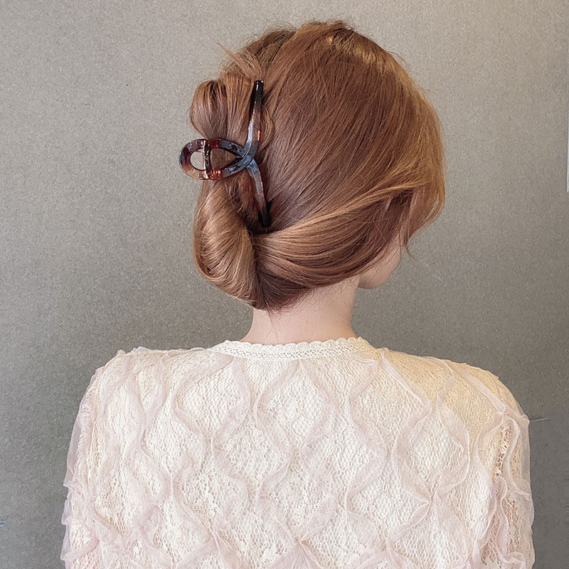 秀气韩国琥珀色进口树脂耐摔发抓夹 旺千福发饰