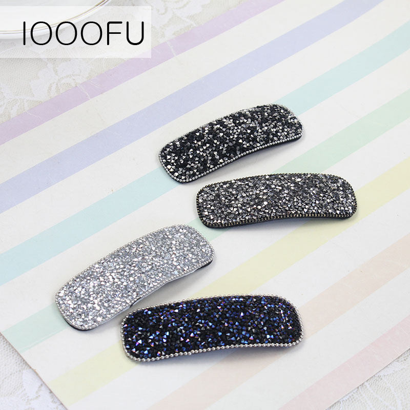 闪亮方形压发韩国彩钻侧边刘海夹 旺千福发饰