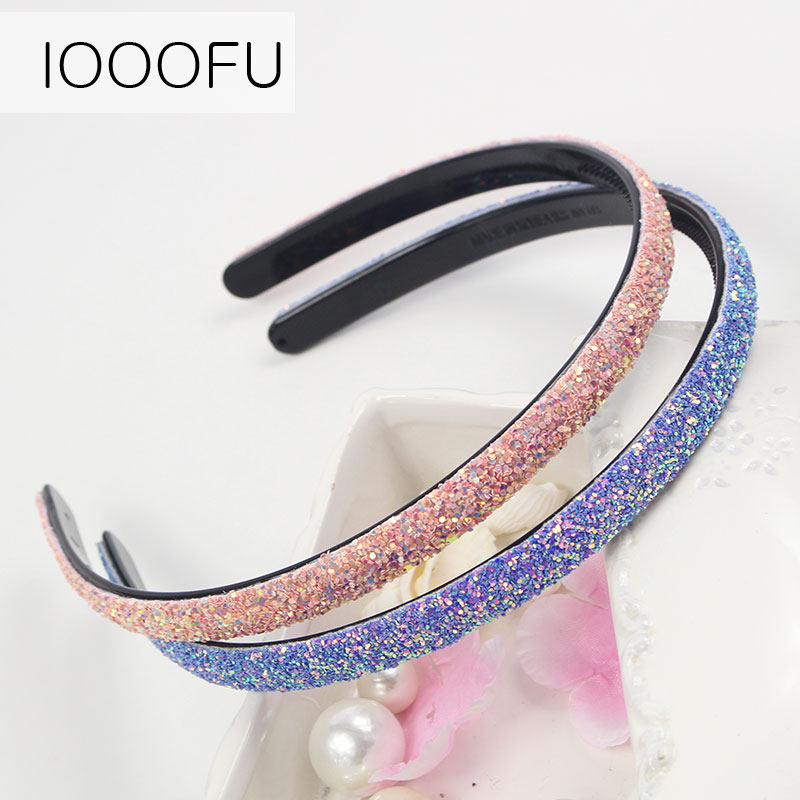 闪片细带齿防滑blingbling闪发箍 旺千福发饰