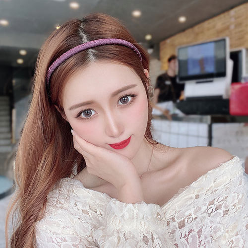 树脂防滑压发发箍女百搭外出网红带齿头箍甜美发带洗脸用发卡碎发 - 图0