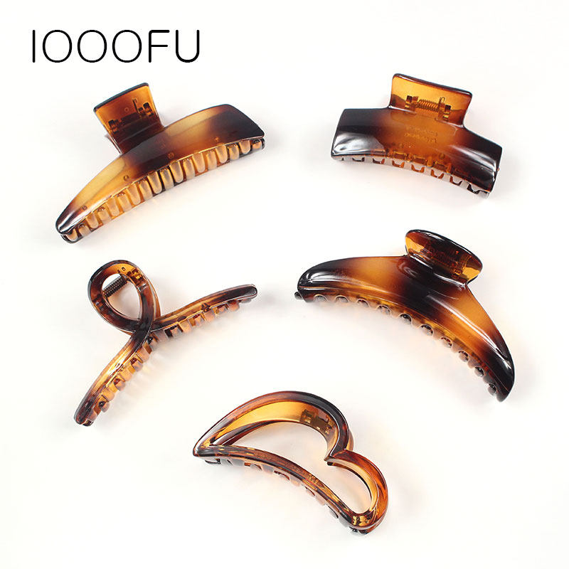 秀气韩国琥珀色进口树脂耐摔发抓夹 旺千福发饰