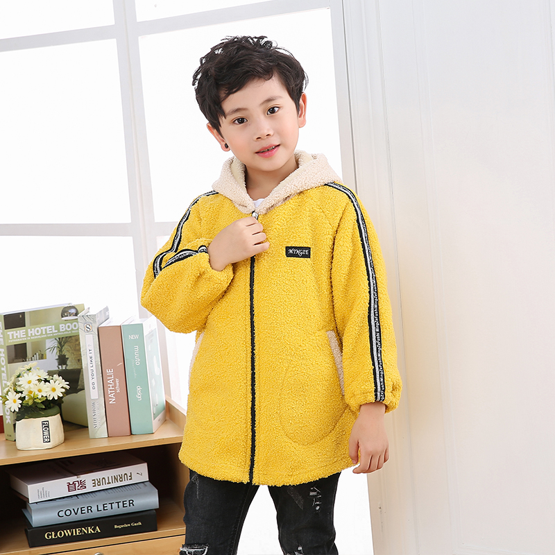 Teddy velvet winter coat kids long sleeve zipper