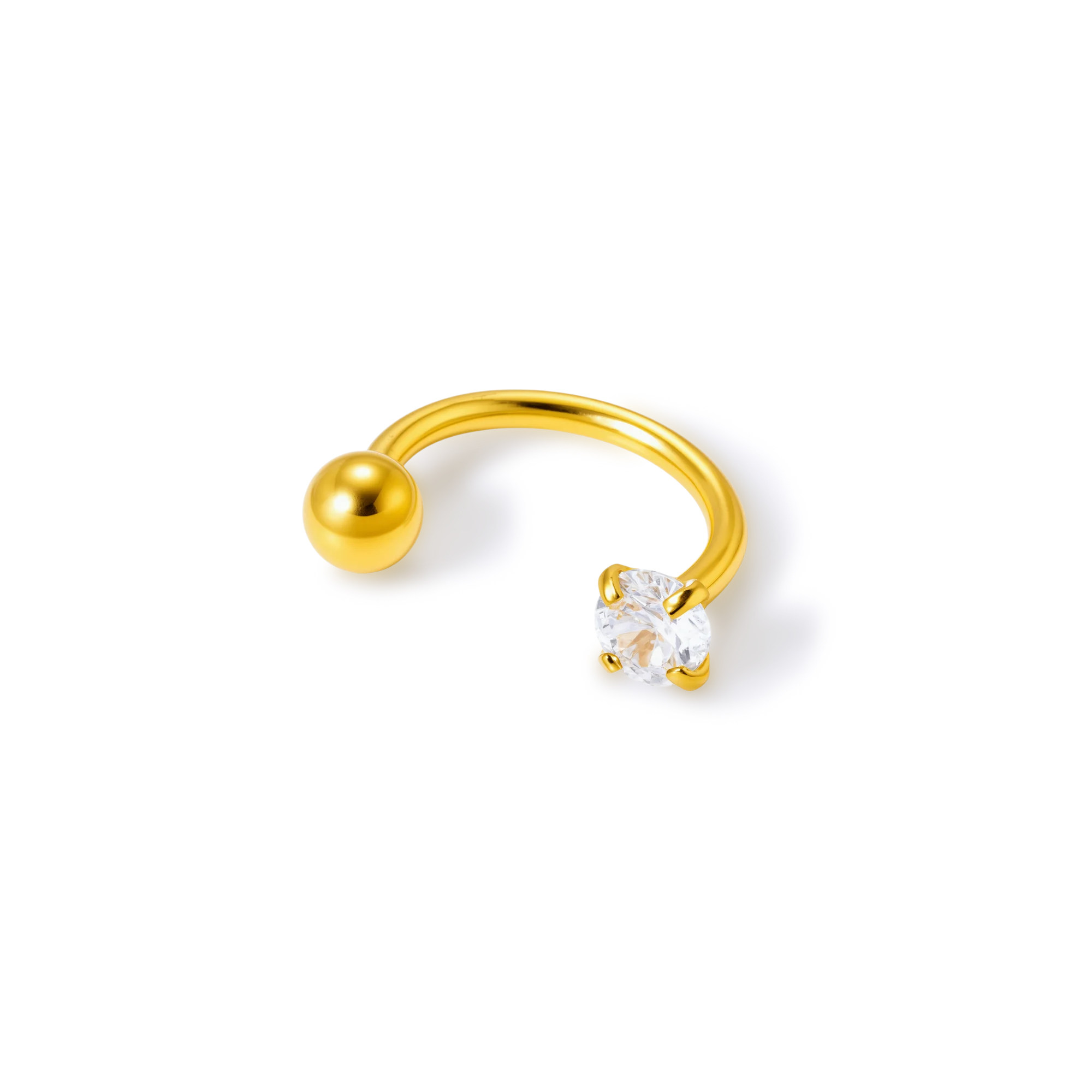 医用钛合金C型马蹄环5A级锆石耳钉新款内螺纹鼻环耳骨环唇环耳饰,淘宝优惠券,粉丝福利购,淘宝优惠卷