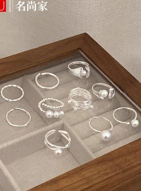 名尚家925银珍珠戒指合集女手饰