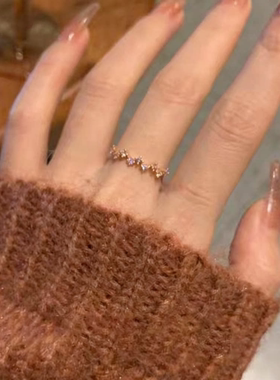 新款显白玫瑰金叠戴指环小众轻奢