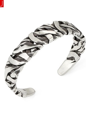 电镀泰银手饰潮重工不规则手镯