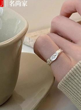 几何编织戒指女不规则褶皱纹理