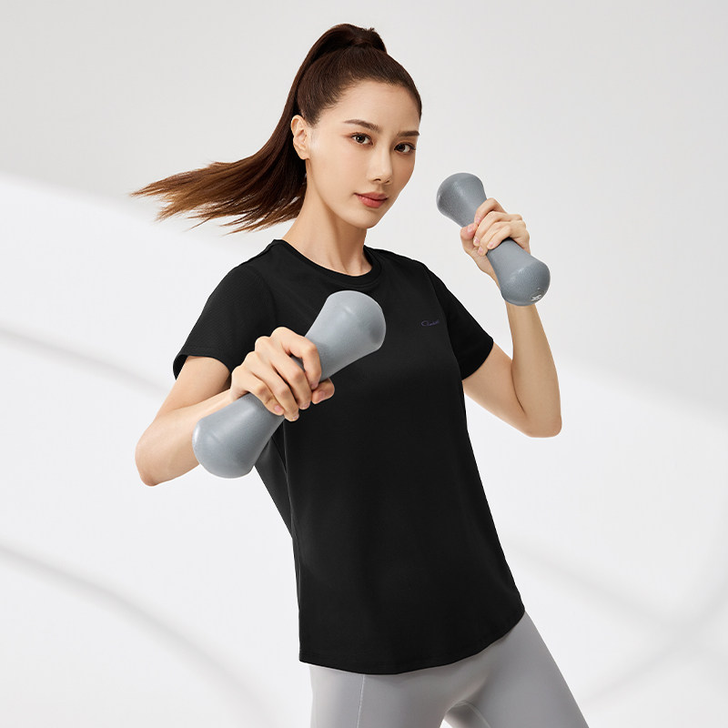 361度运动短袖T恤女装2026夏季新款速干衣冰丝健身上衣短T恤女士