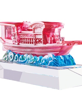 嘉兴南湖琉璃红船立体定制绒沙金