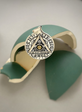 梅卡S925纯银荷鲁斯上帝之眼男士项链复古高级感朋克全知之眼吊坠