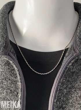 梅卡S925纯银竹节链男女情侣项链潮人吊坠百搭韩版原创十字链饰品