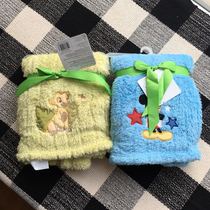 A little taste pure color cartoon embroidered baby blanket single layer children blanket 100 * 75 baby blanket