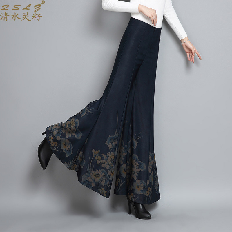 qslz /清水灵籽印花裙裤阔腿裤女 清水灵籽休闲裤