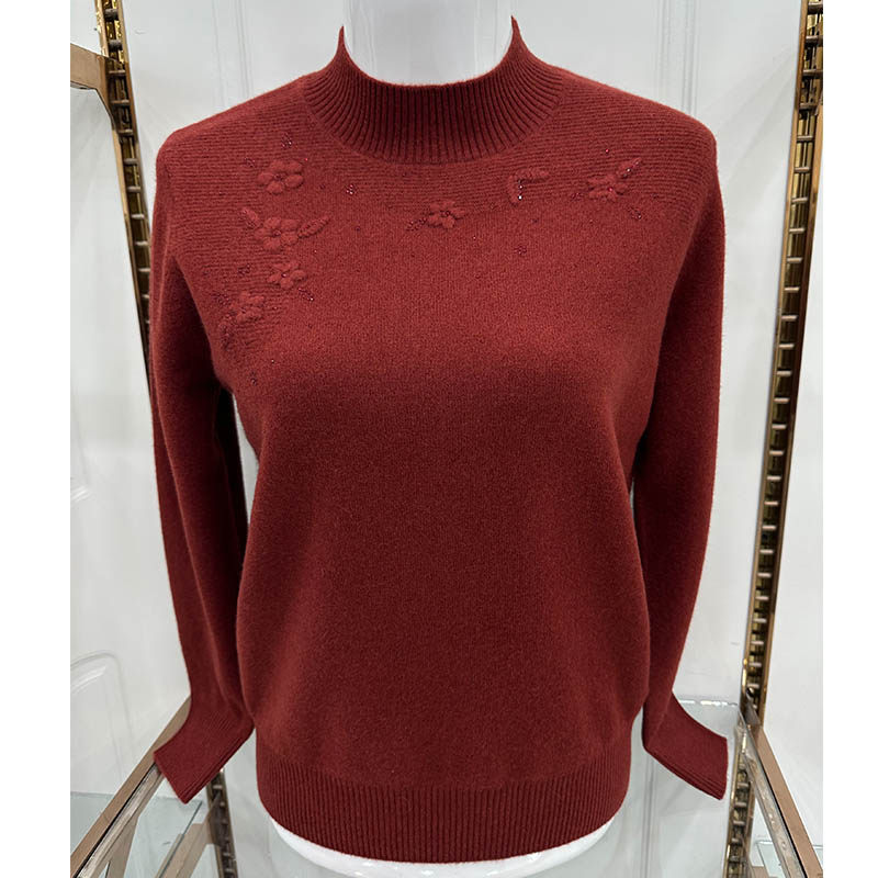 雪豹妈妈羊毛衫毛衣女2025新款金兔秋菊中老年女装上衣针织羊绒衫,淘宝优惠券,粉丝福利购,淘宝优惠卷