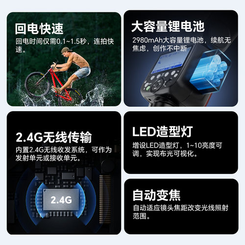 Godox神牛V860III三代/二代机顶闪光灯适用于佳能尼康索尼富士单反微单热相机闪光灯支持高速同步TTL自动测光 - 图1