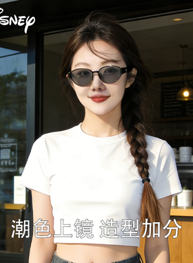 迪士尼新款复古偏光防晒猫眼墨镜