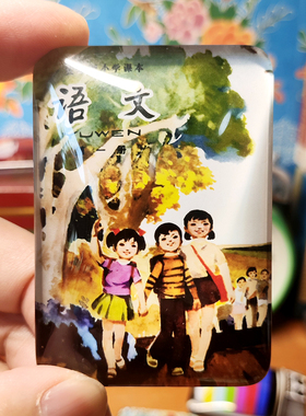 课本封面冰箱贴玻璃磁吸八零后语文怀旧电视剧动画片