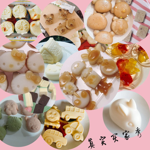 DIY创意甜品果冻布丁奶糕白凉粉钵仔糕巧克力手工皂食品级硅胶模 - 图0