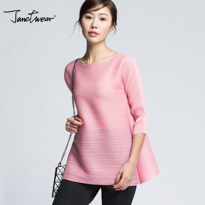 三宅褶皱大码2020新款孕妇可穿百搭 janetwear连衣裙