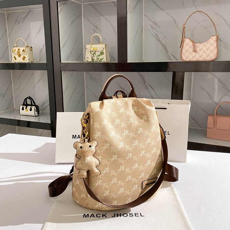MackJhosel官网复古印花大容量双肩包包女2025新款高级感旅行背包,淘宝优惠券,粉丝福利购,淘宝优惠卷