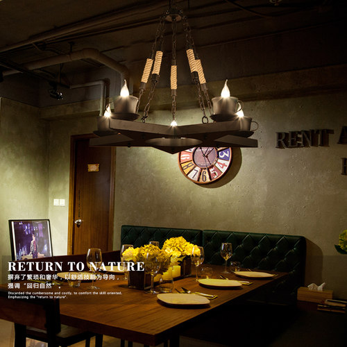 美式乡村工业复古LOFT铁艺吊灯客厅灯仿古酒吧网伽服装店灯餐厅灯 - 图1