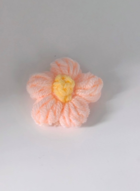 DIY钩织泡芙花蓝白色毛线花朵可定制diy发饰发夹胸针辅料配件批发