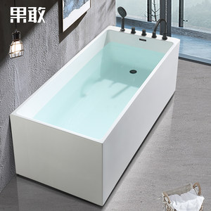 果敢家用成人方形小户型网红保温个性简约浴缸1.3-1.7米215浴盆
