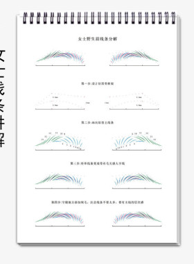 画眉毛临摹本半永久纹绣纹眉线条排列设计练习册初学者纹绣临摹本