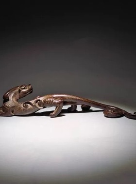 古玩古董收藏实心螭龙笔架龙形笔搁镇尺茶宠文玩家居桌面装饰摆件