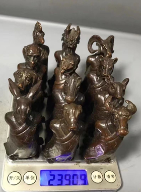 精工仿古铜器实心十二生肖香插古月轩茶宠香道茶道高端吉祥摆件
