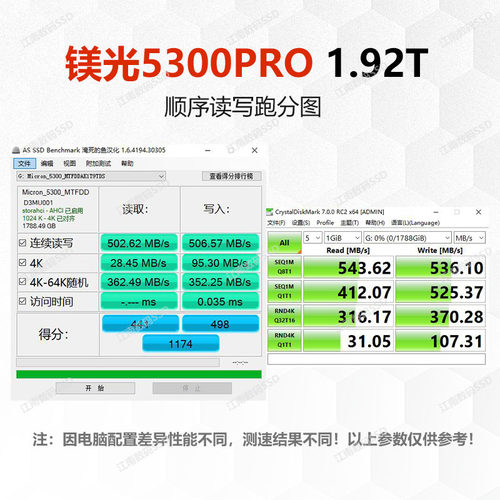 镁光5300PRO 480G 960G 1.92T 3.84T SATA3企业级固态硬盘5300MAX - 图2