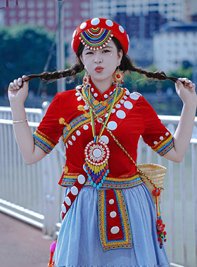 傈僳族服装服饰配饰 私人高端定制版 民族服装服饰批发 正品