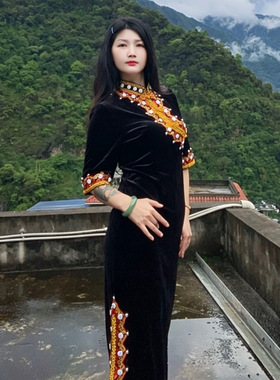 娜娜程同款傈僳族服装 私人高端定制 民族服装服饰配饰批发正品