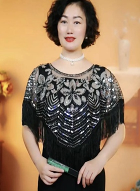 夏季亮片国风女气质百搭披肩