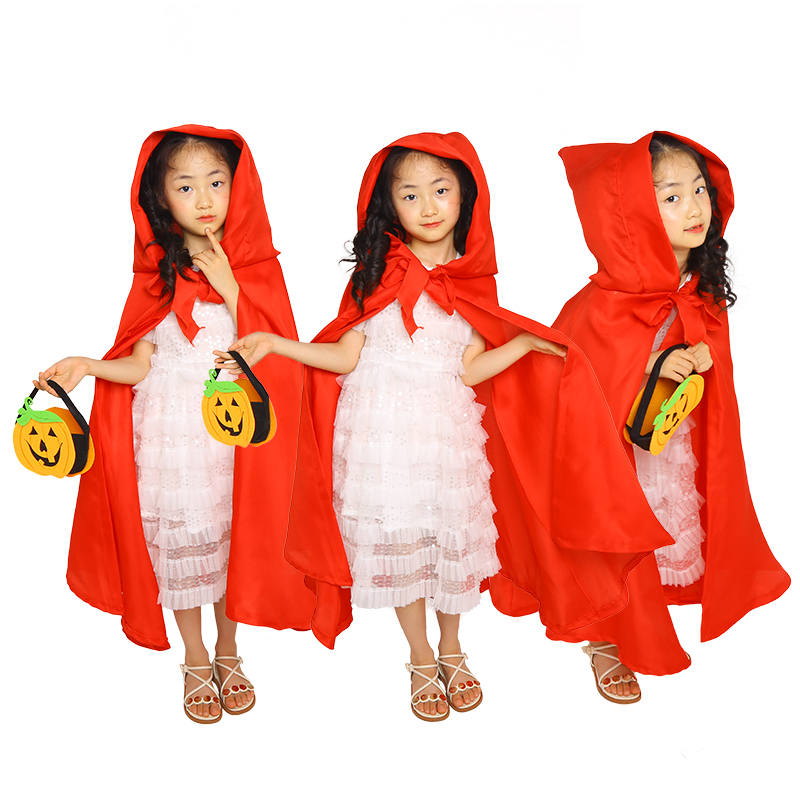 小红帽话剧舞台表演出服装儿童化妆舞会角色扮演衣服红色披风斗篷 - 图3