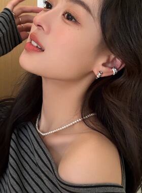 几何绳结耳环女轻奢小众高级感金色耳扣气质耳圈925银针耳钉耳饰