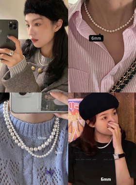 fever同款珍珠项链轻奢小众法式高级感施家品质锁骨链颈链毛衣链